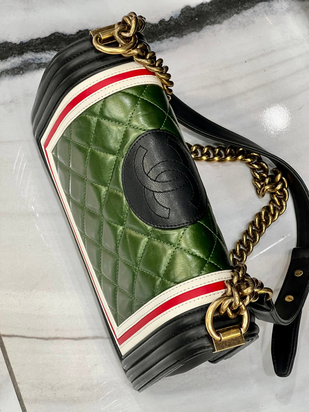 Chanel Crest Boy Flap Bag Quilted Lambskin Medium