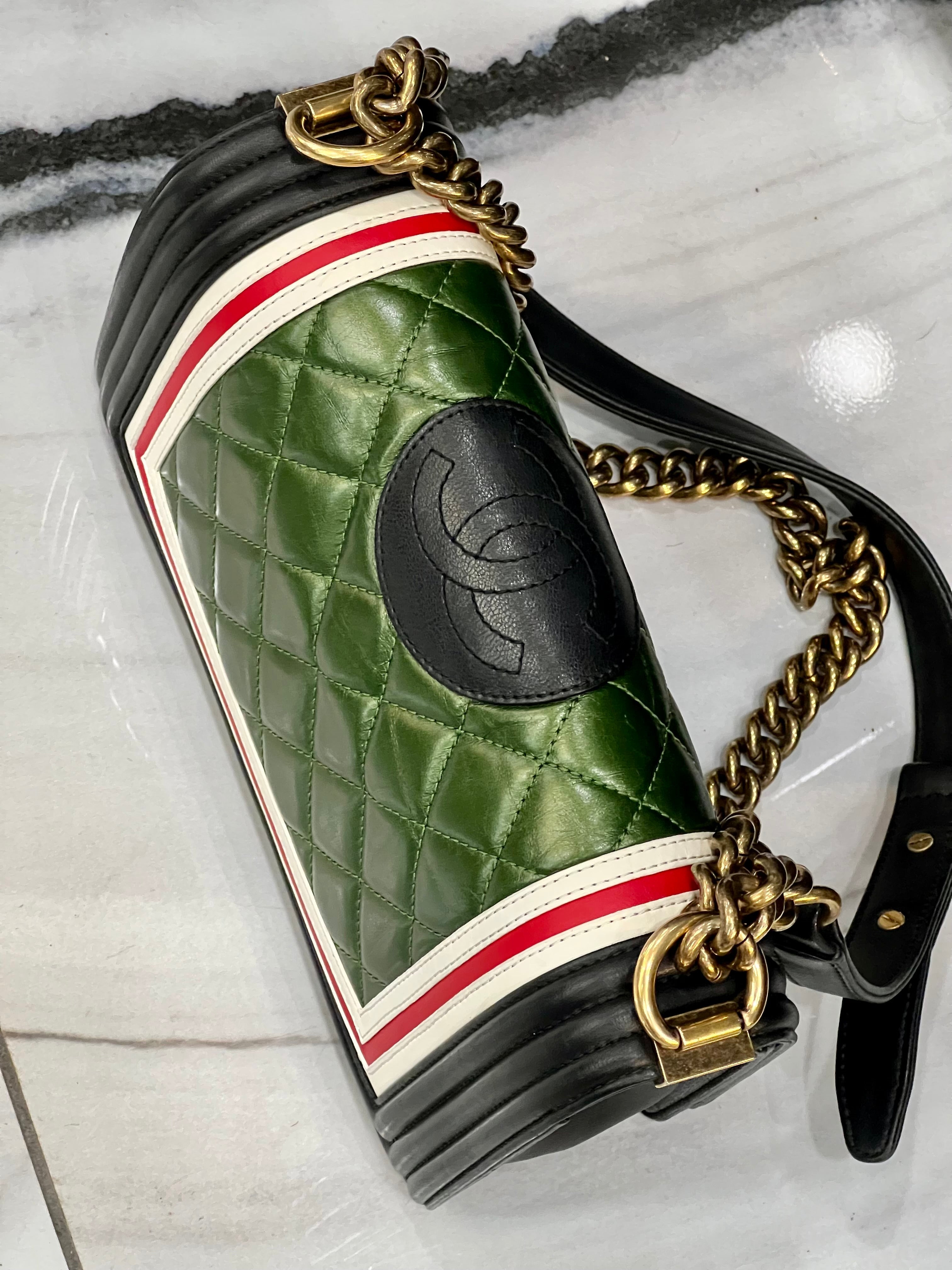 Chanel Crest Boy Flap Bag Quilted Lambskin Medium