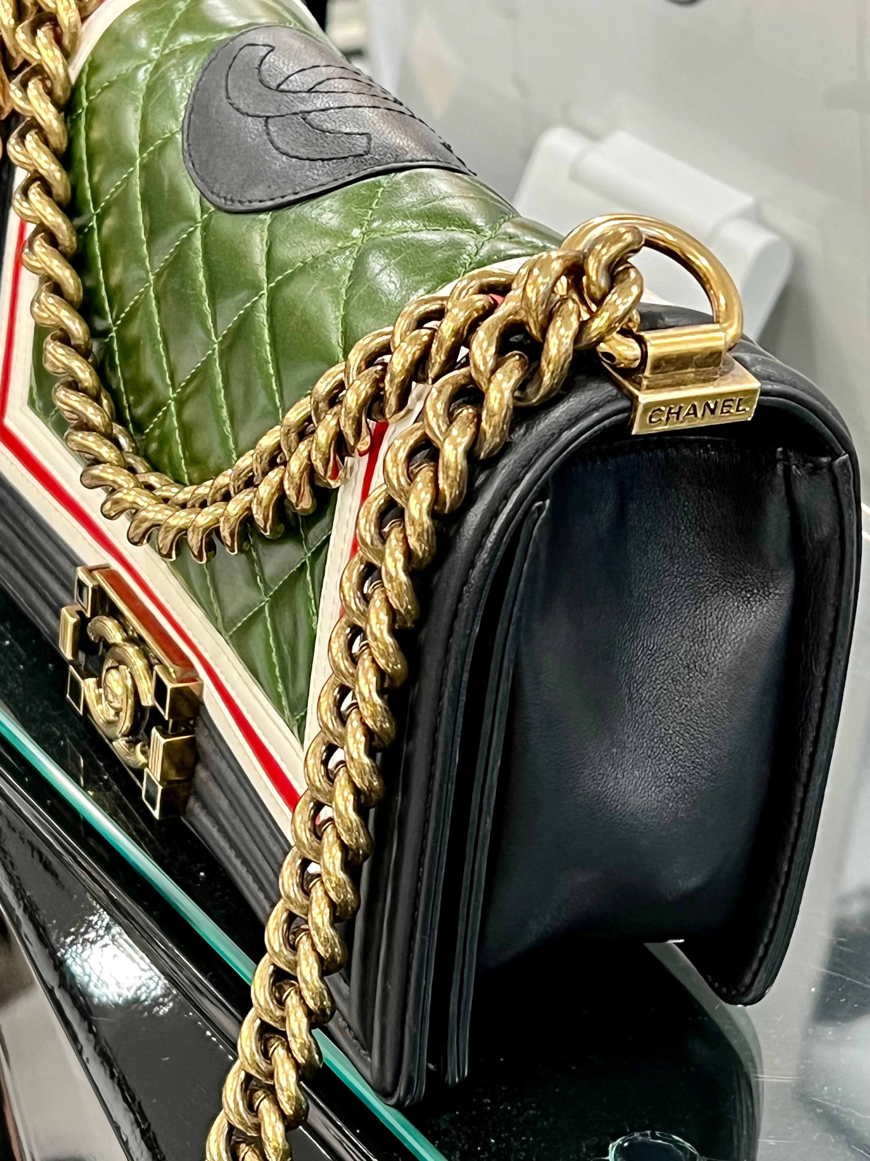 Chanel Crest Boy Flap Bag Quilted Lambskin Medium