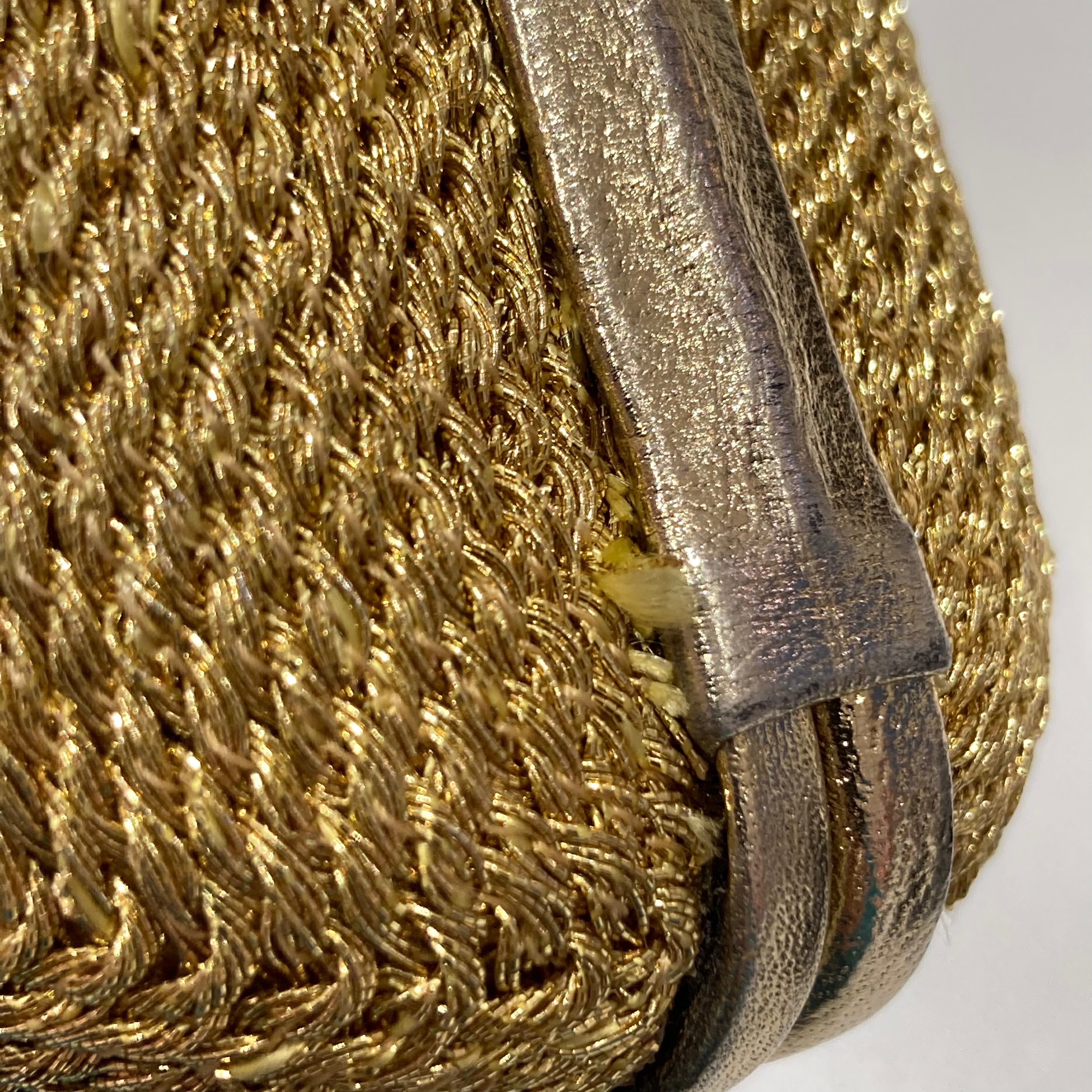 CHANEL 1998 Woven Evening Bag Gold