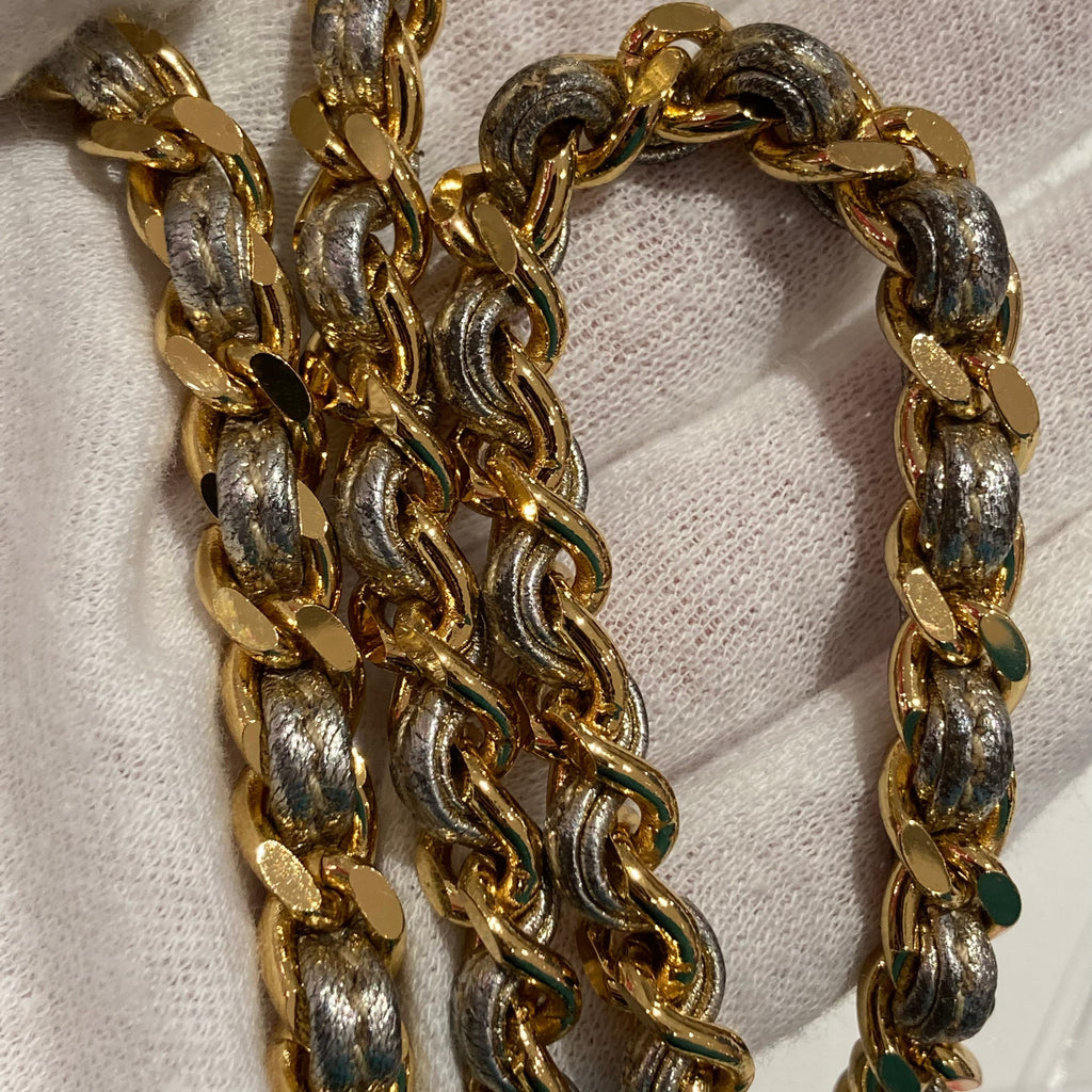 CHANEL 1998 Woven Evening Bag Gold