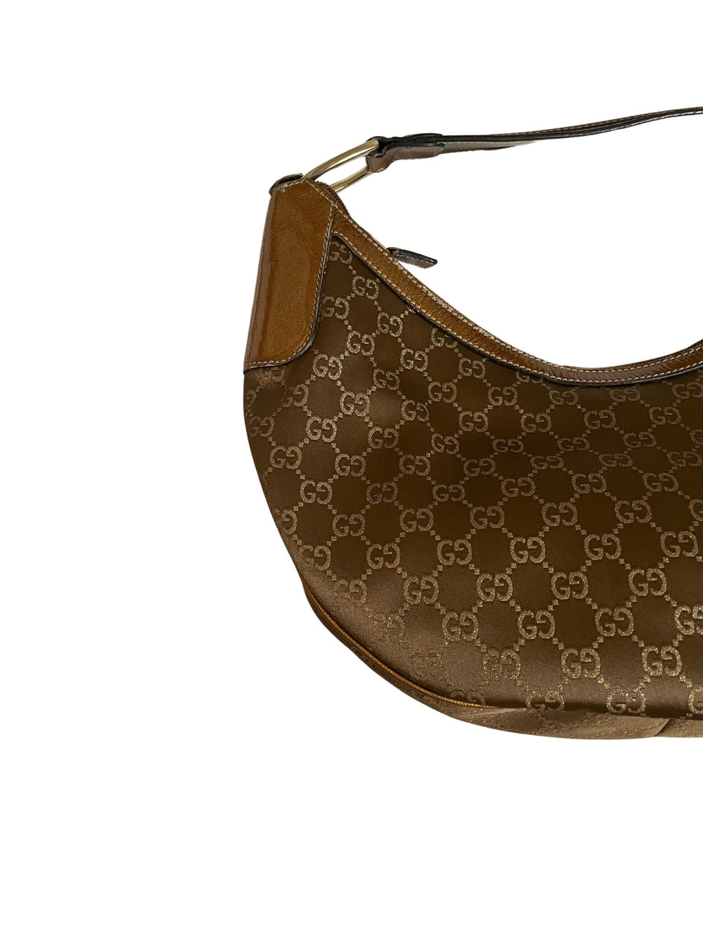 Gucci GG Dark Brown Jacquard & Patent Leather Handbag