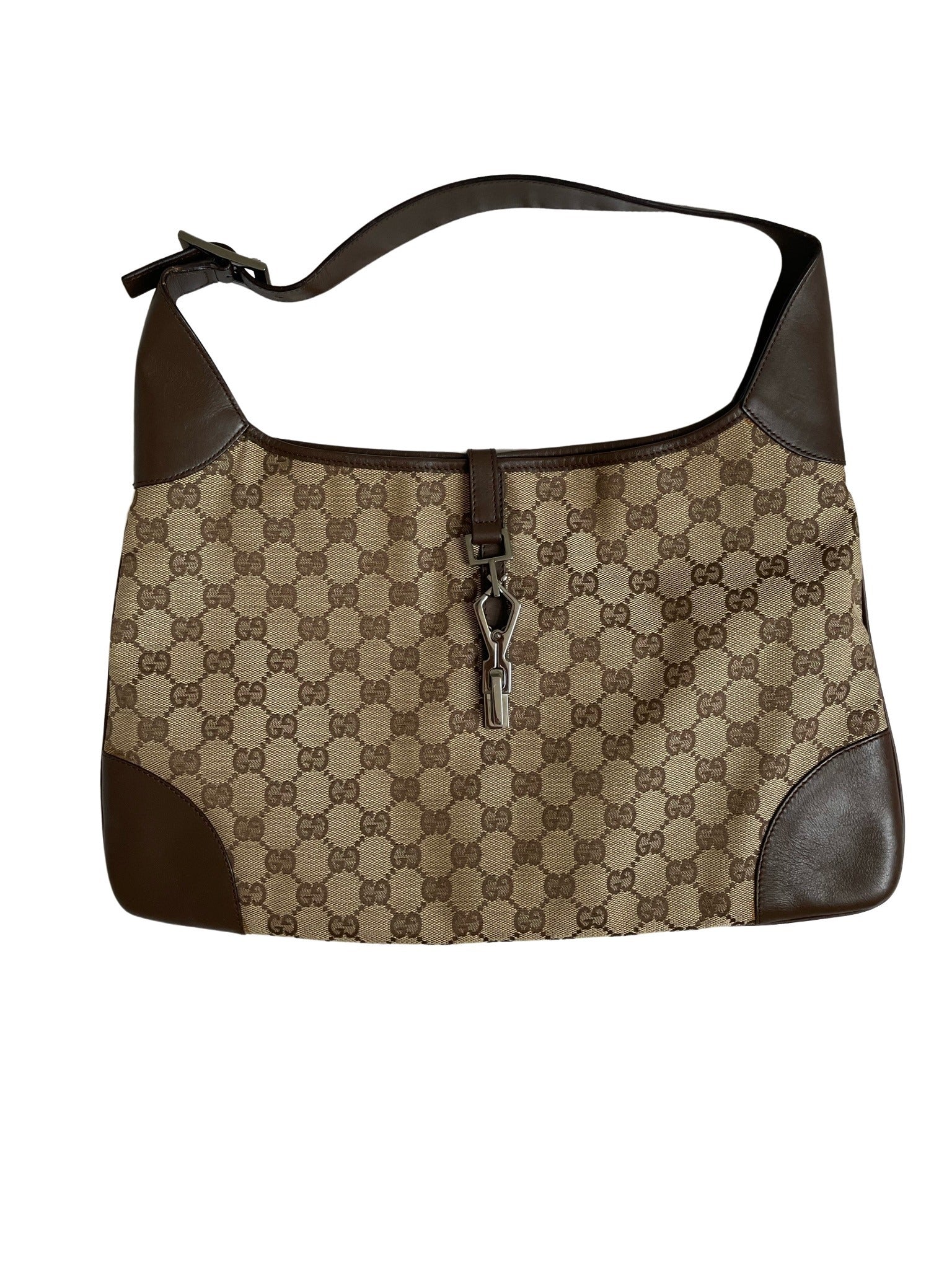 Gucci Jackie Beige & Brown Jacquard Leather Bag