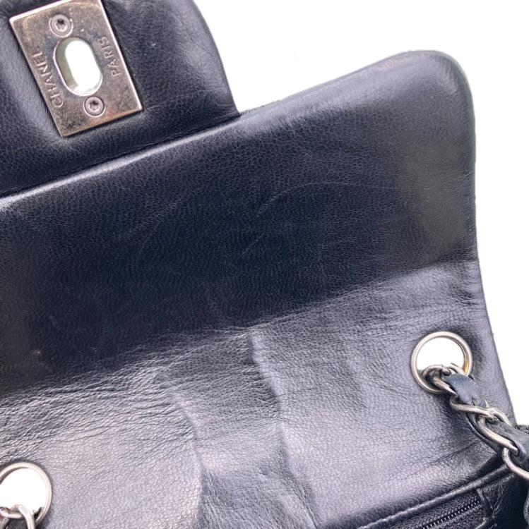 Chanel 2016-2017 Black Lambskin Mini Classic Square Flap Bag 17