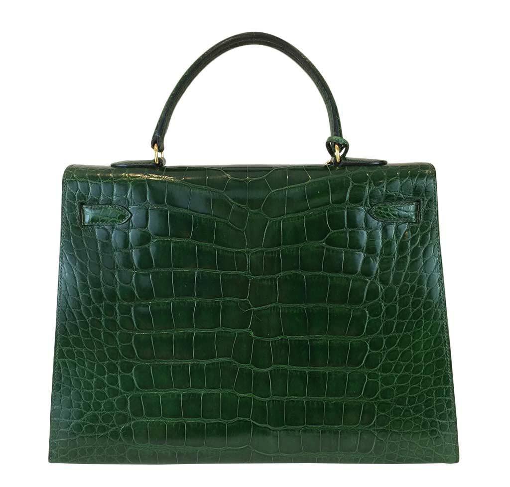 Hermès Kelly Sellier 35 Vert Emerald Bag