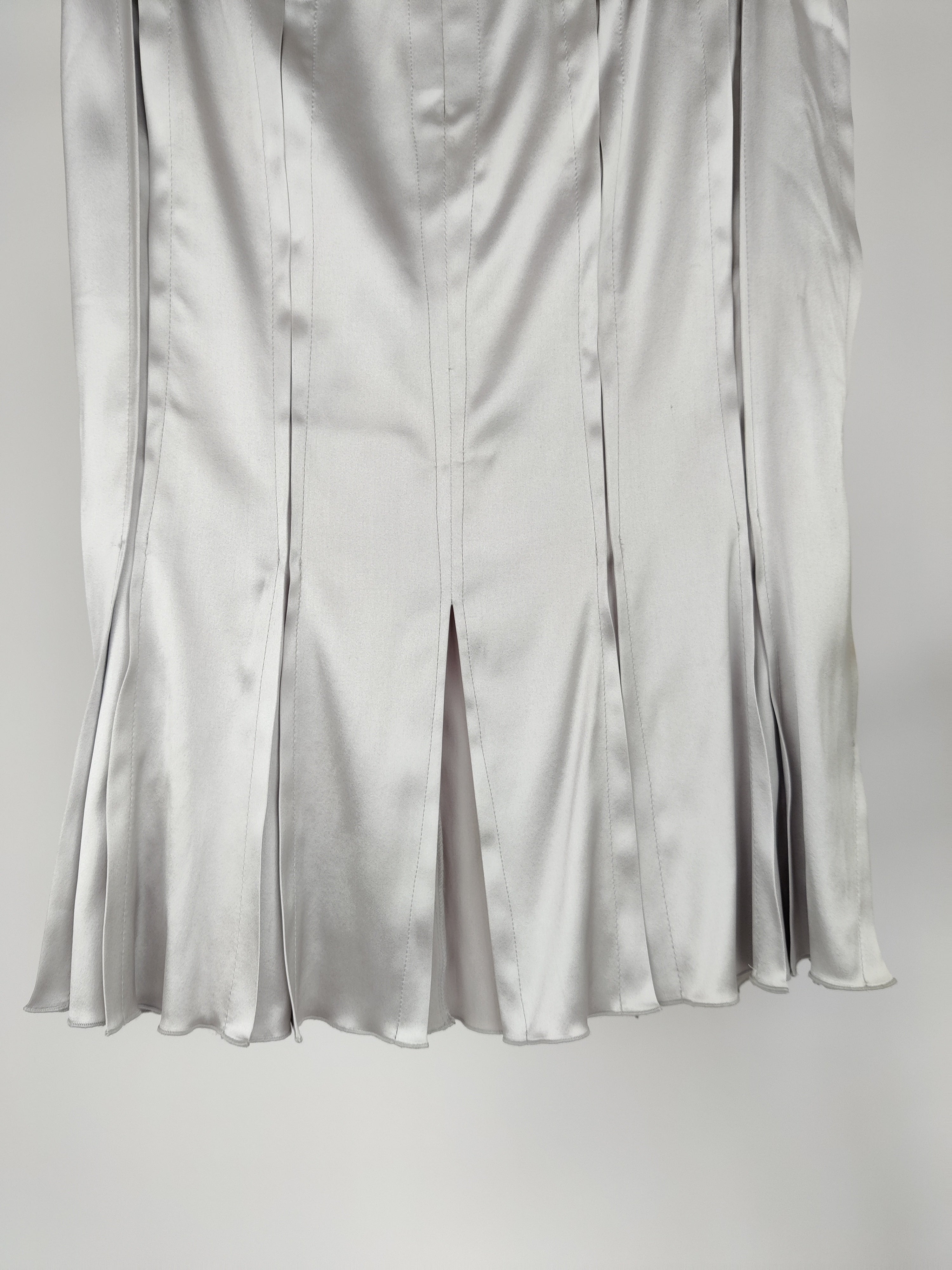 Gucci Silver Silk Pleated Hem Skirt Size IT 38 (UK 6)