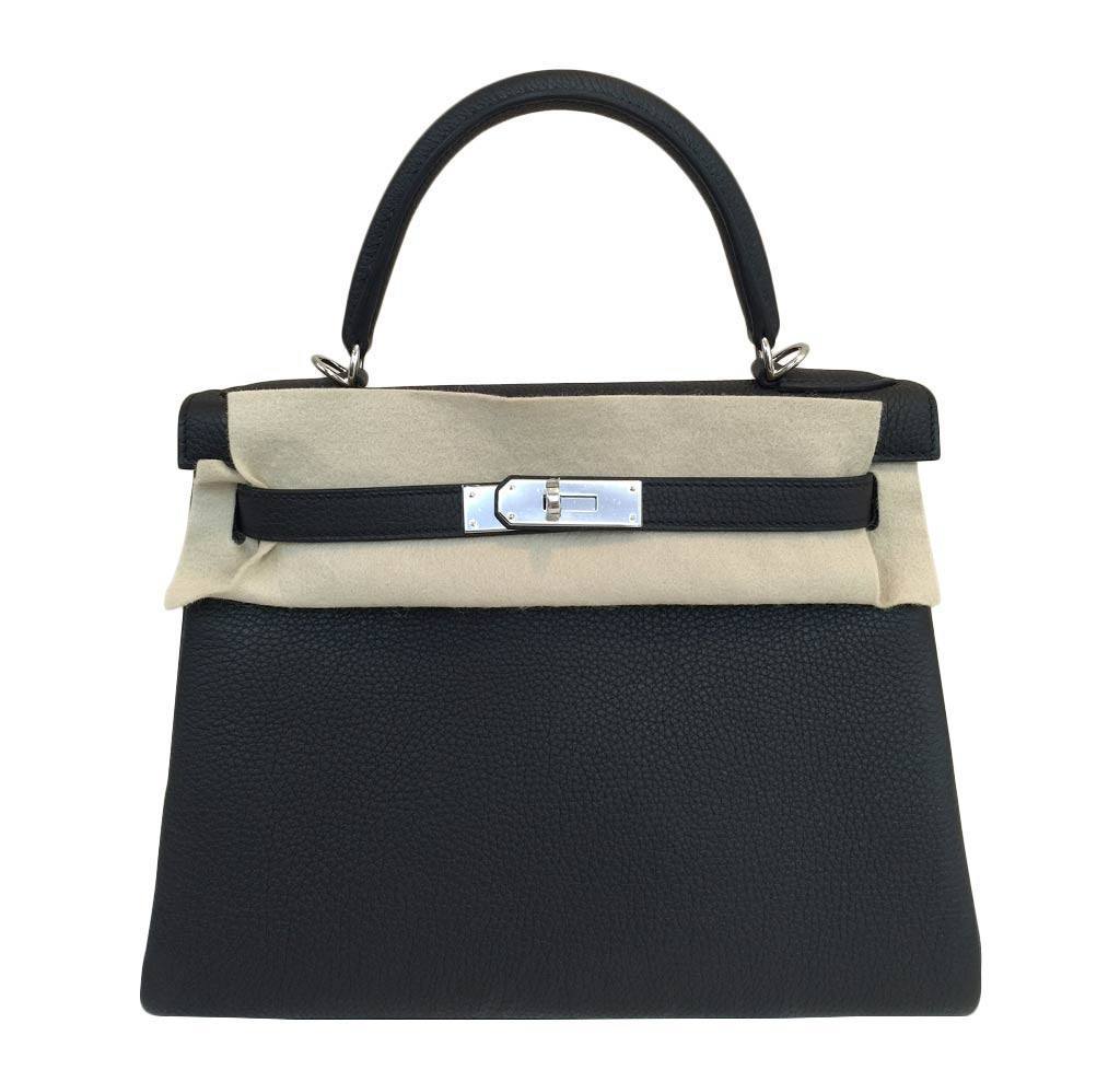 Hermès Kelly 28 Black Bag PHW