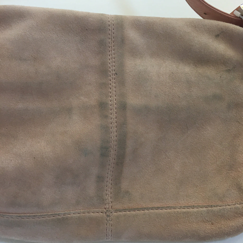 FENDI Baguette Shoulder Bag in Pink Suede