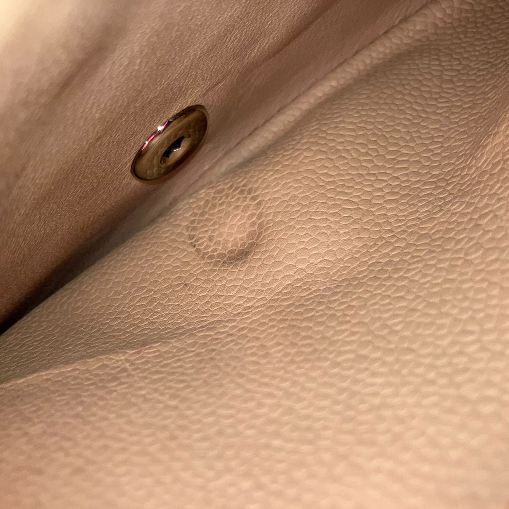 Chanel 2010-2011 Beige Caviar Medium Classic Double Flap Shoulder Bag