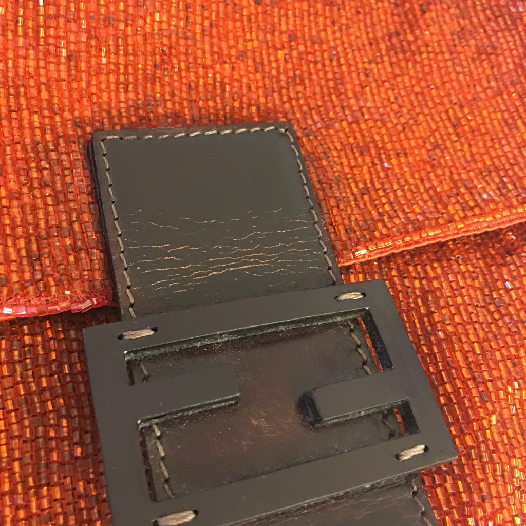 FENDI Baguette Shoulder Bag in Red Fabric