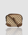 Gucci Jacquard x Leather Beige Brown