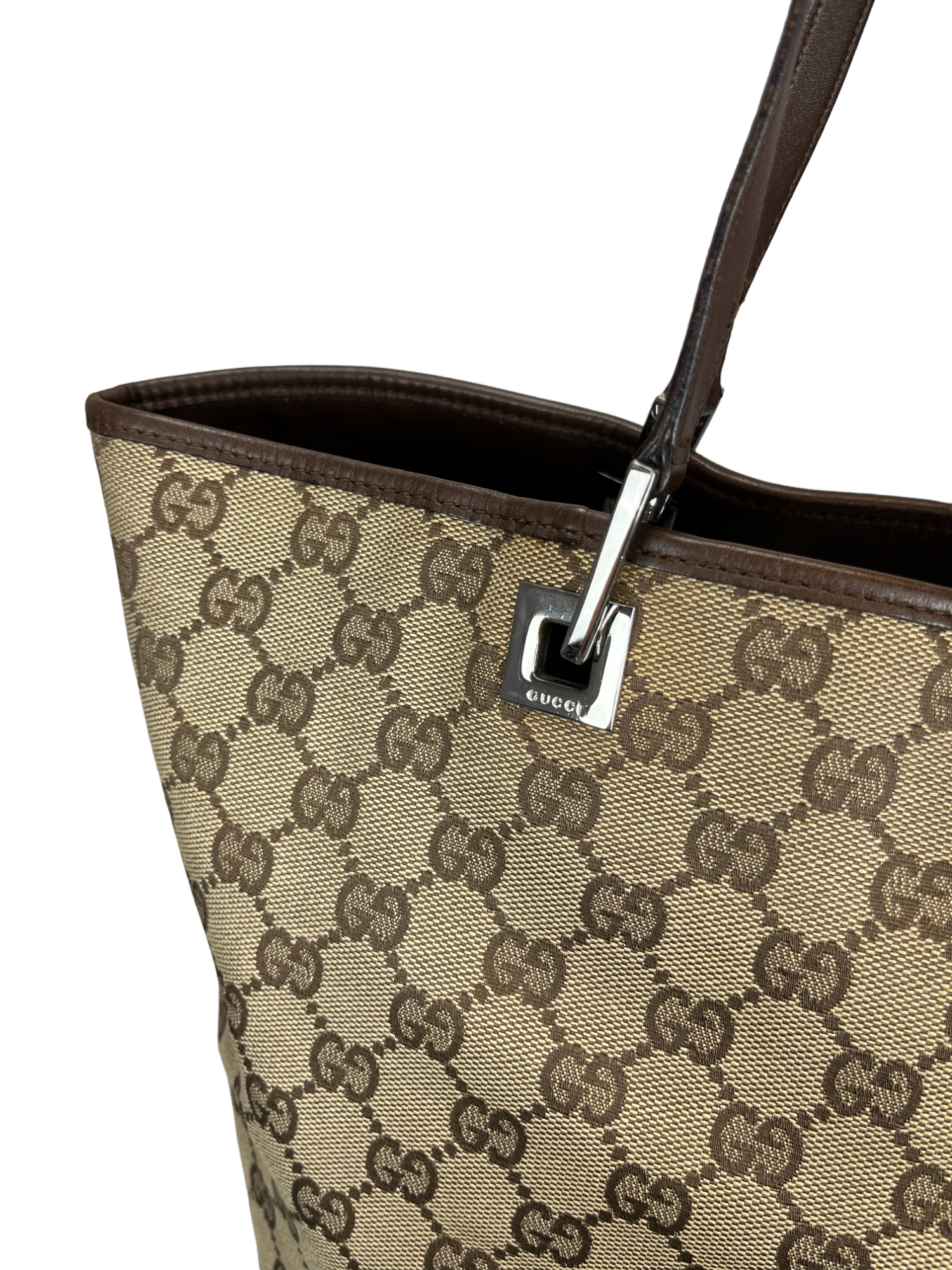 Gucci Jacquard x Leather Tote