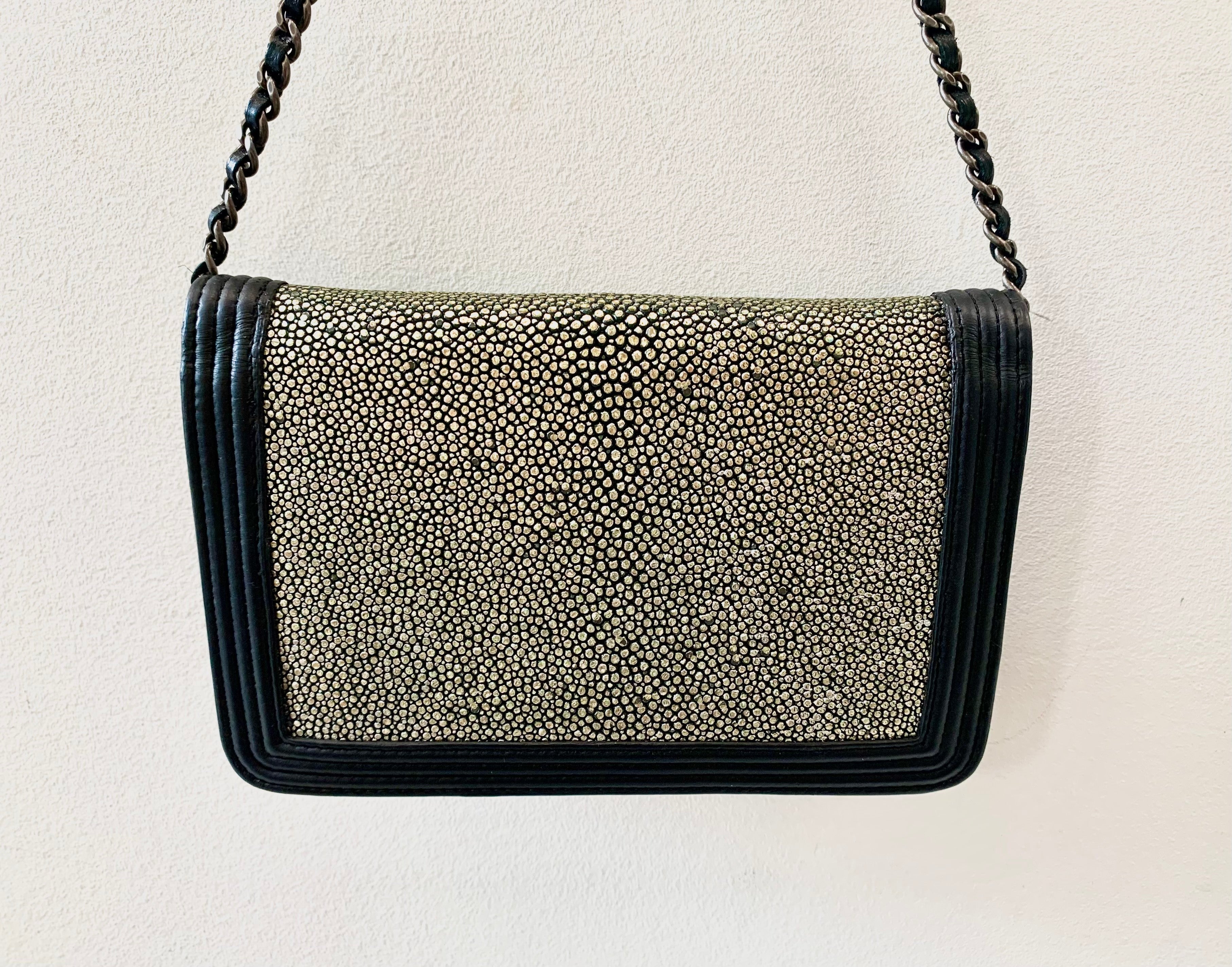 CHANEL STINGRAY BOY WALLET WITH CHAIN