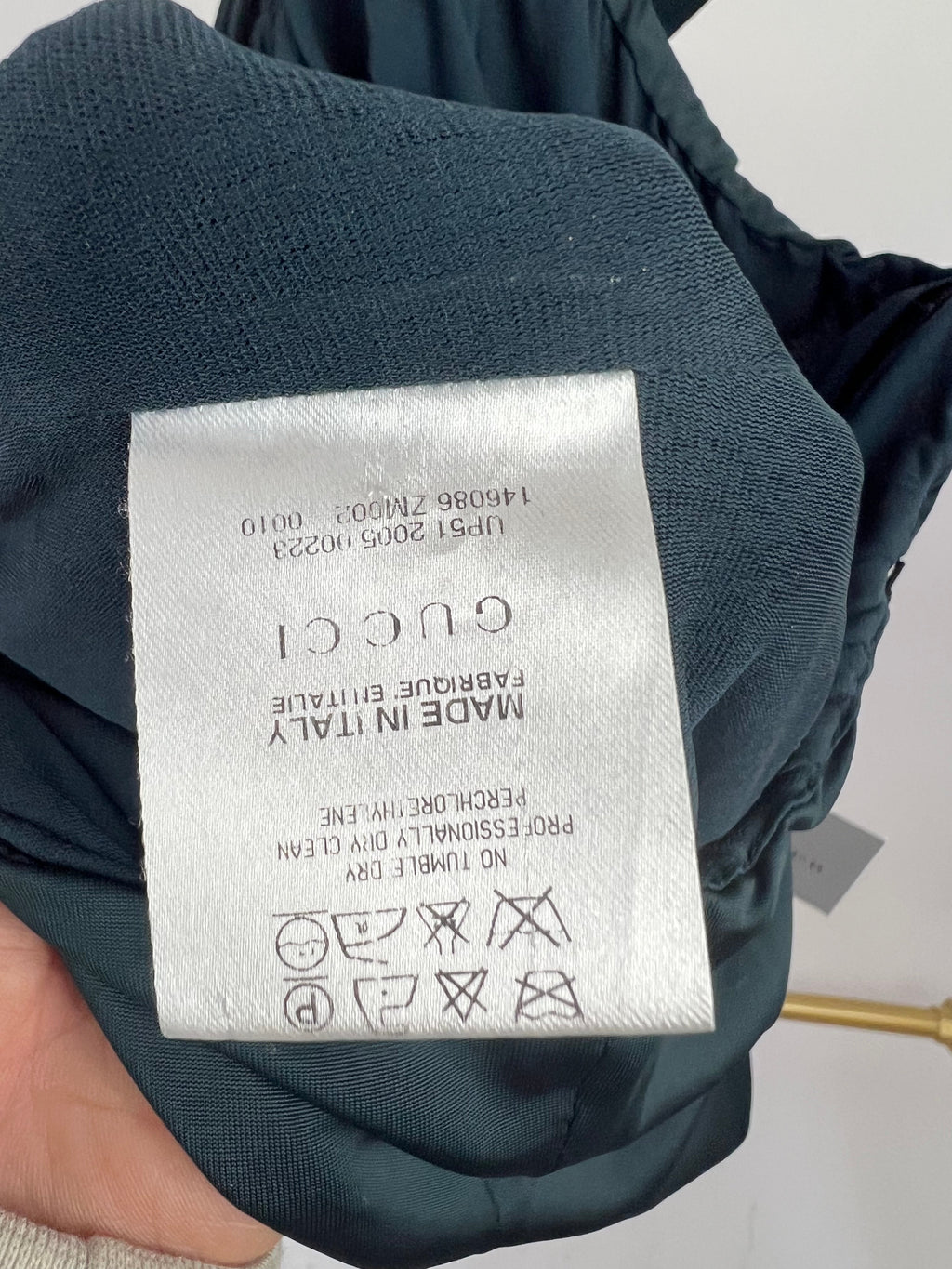 Gucci Green Sleeveless Bow Neck Dress with Cutout Line Details Size IT 40 (UK 8)