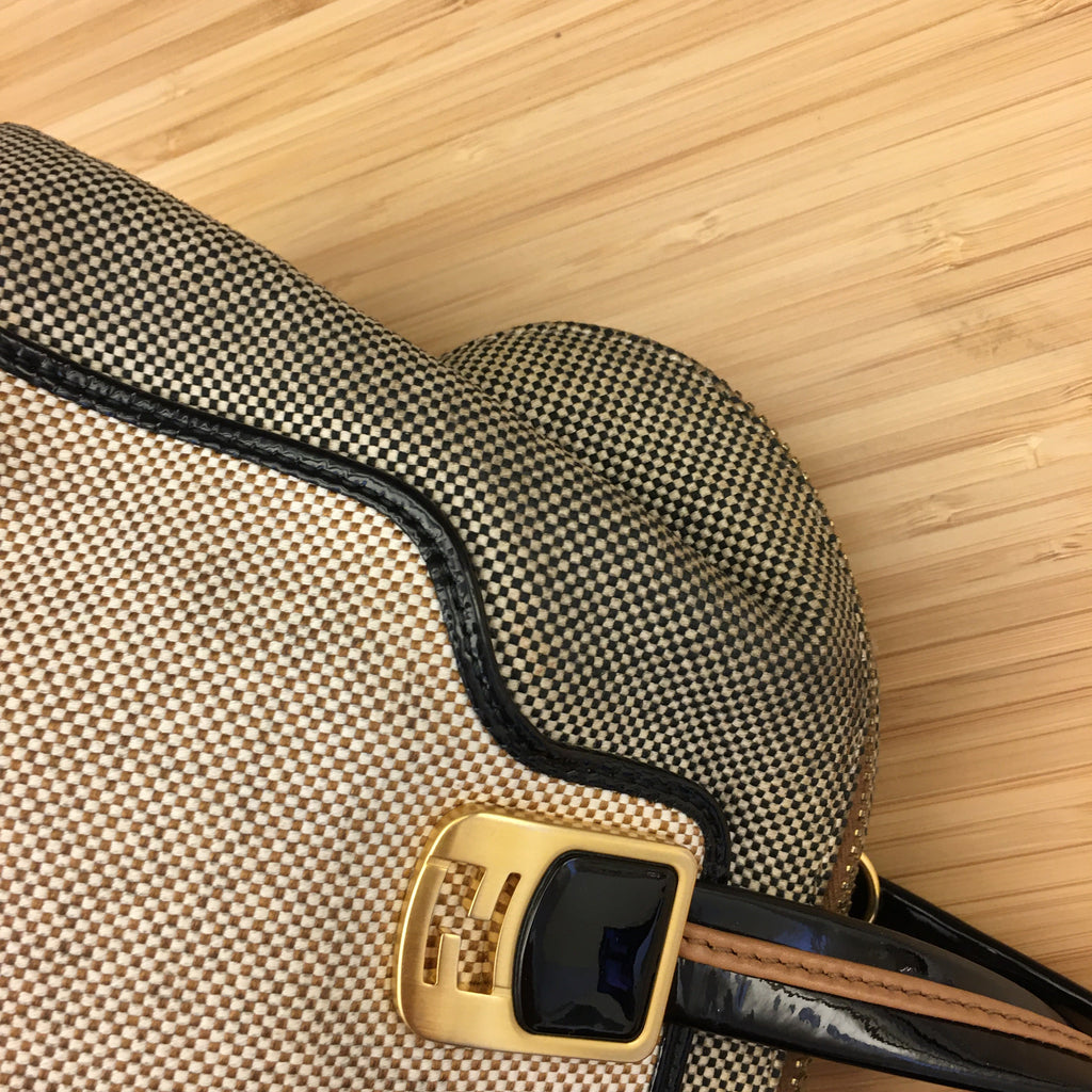 FENDI Chameleon Handbag in Beige Fabric
