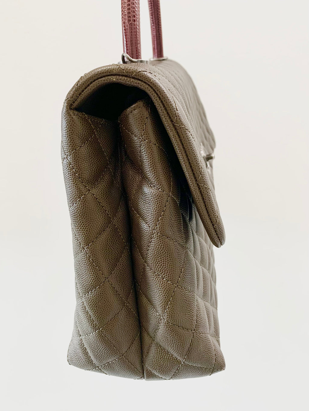 CHANEL COCO CAVIAR QUILTED LIZARD HANDLE BAG