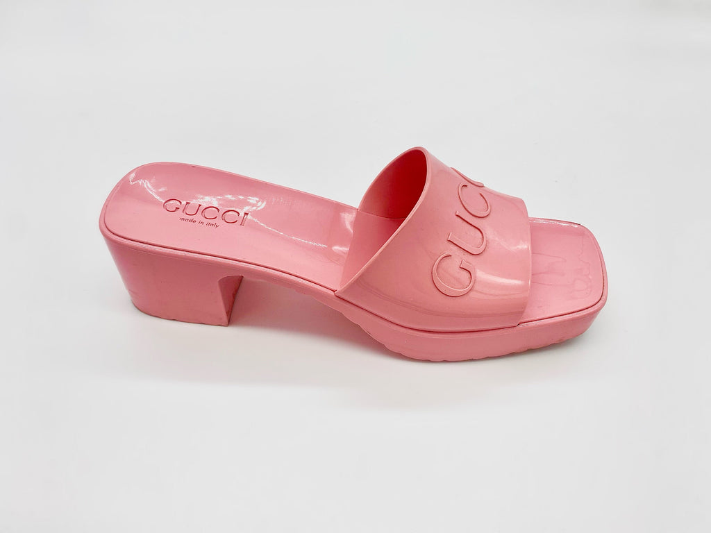 GUCCI RUBBER PLATFORM SANDALS