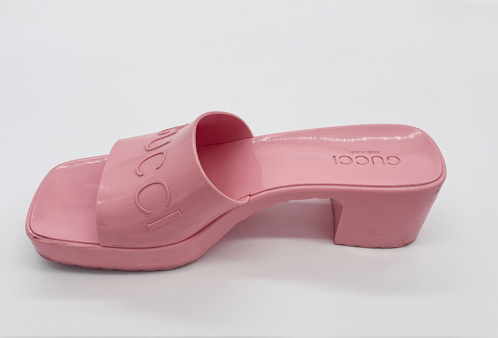 GUCCI RUBBER PLATFORM SANDALS