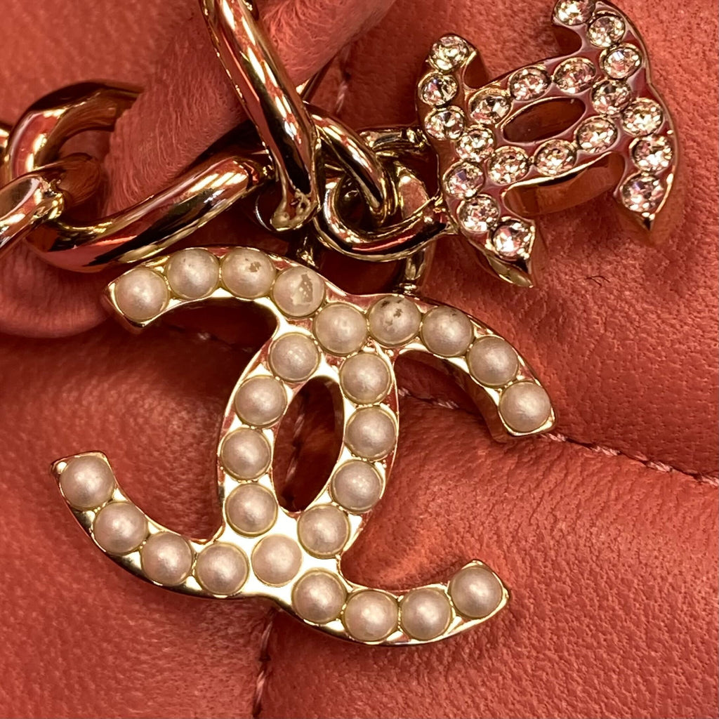 Chanel Pink Lambskin Valentine Shoulder Bag