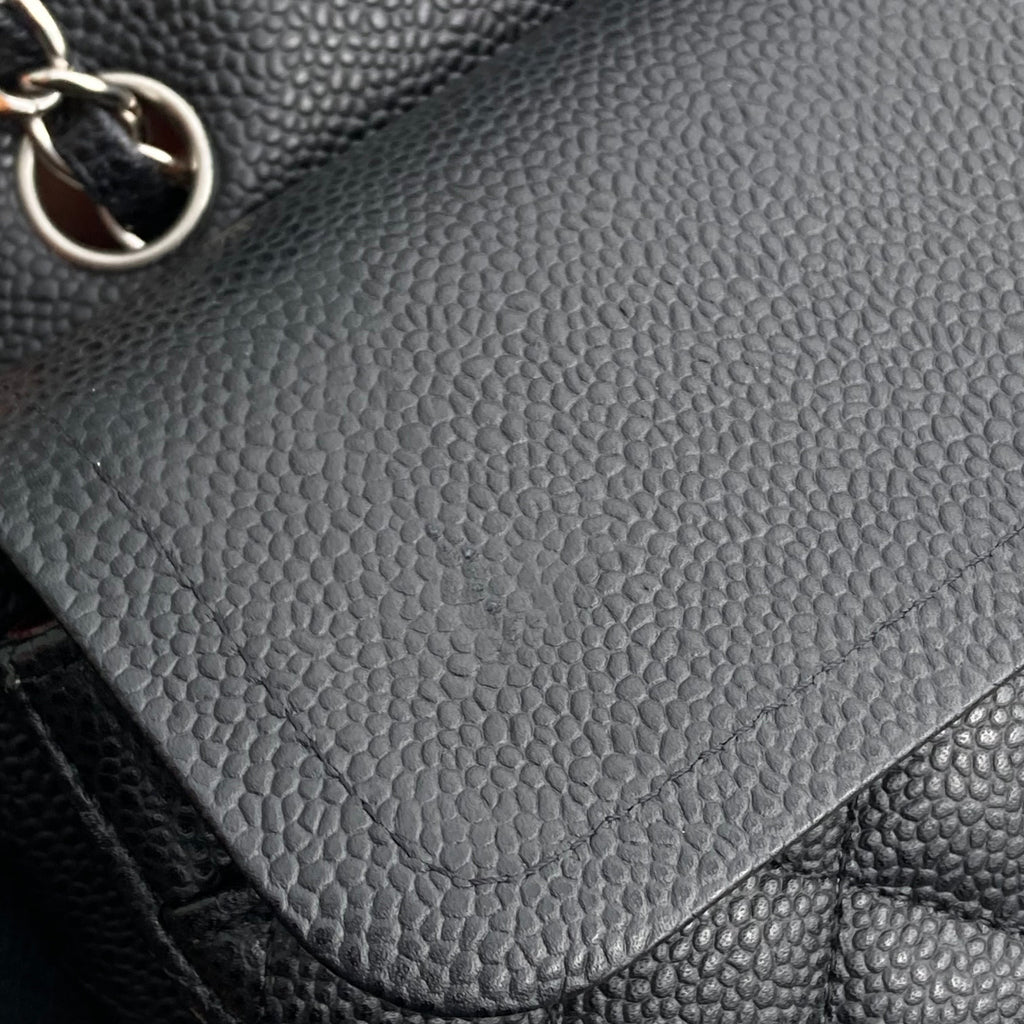 Chanel 2012-2013 Black Caviar Medium Classic Double Flap Shoulder Bag