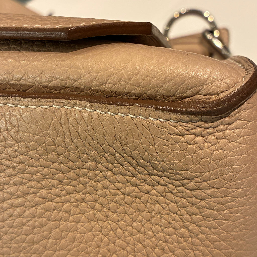 Hermes 2013 Argile Taurillon Clemence Jypsiere 34 Shoulder Bag