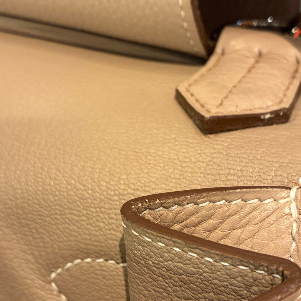 Hermes 2013 Argile Taurillon Clemence Jypsiere 34 Shoulder Bag