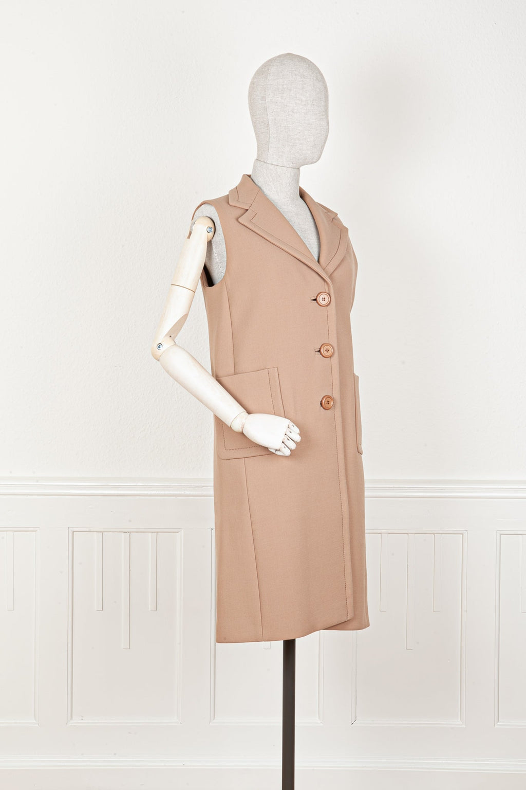 PRADA Sleeveless Coat Beige