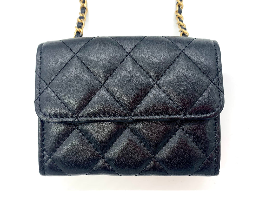 CHANEL MINI QUILTED WALLET ON CHAIN