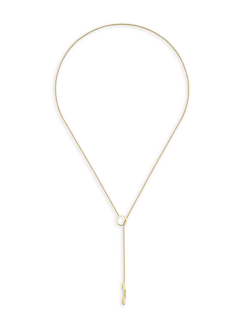 GUCCI LINK TO LOVE LARIAT 18K GOLD NECKLACE