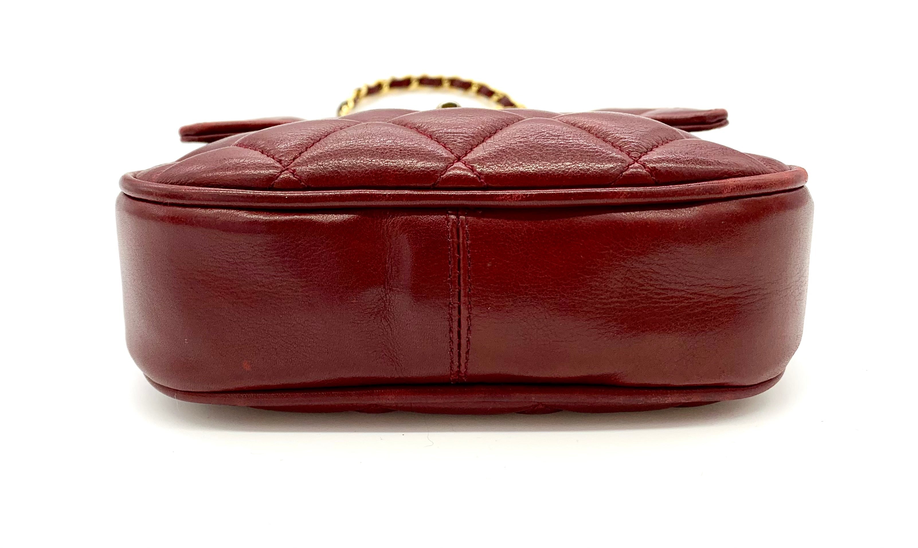 CHANEL VINTAGE BURGUNDY CROSSBODY BAG