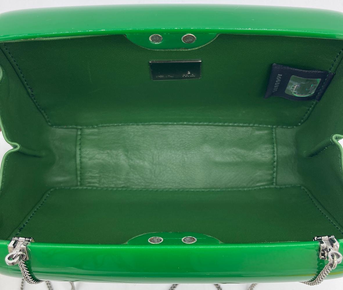 FENDI Green Logo Box Clutch