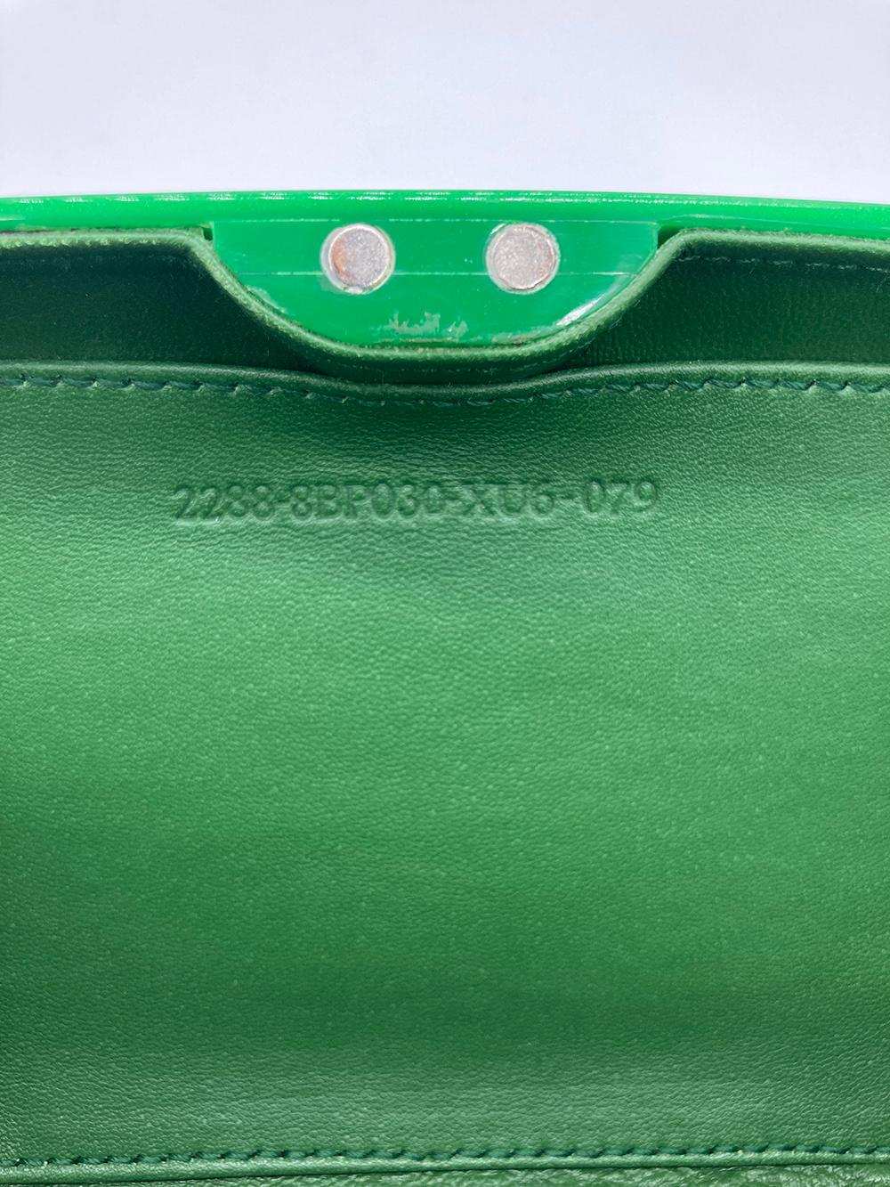 FENDI Green Logo Box Clutch