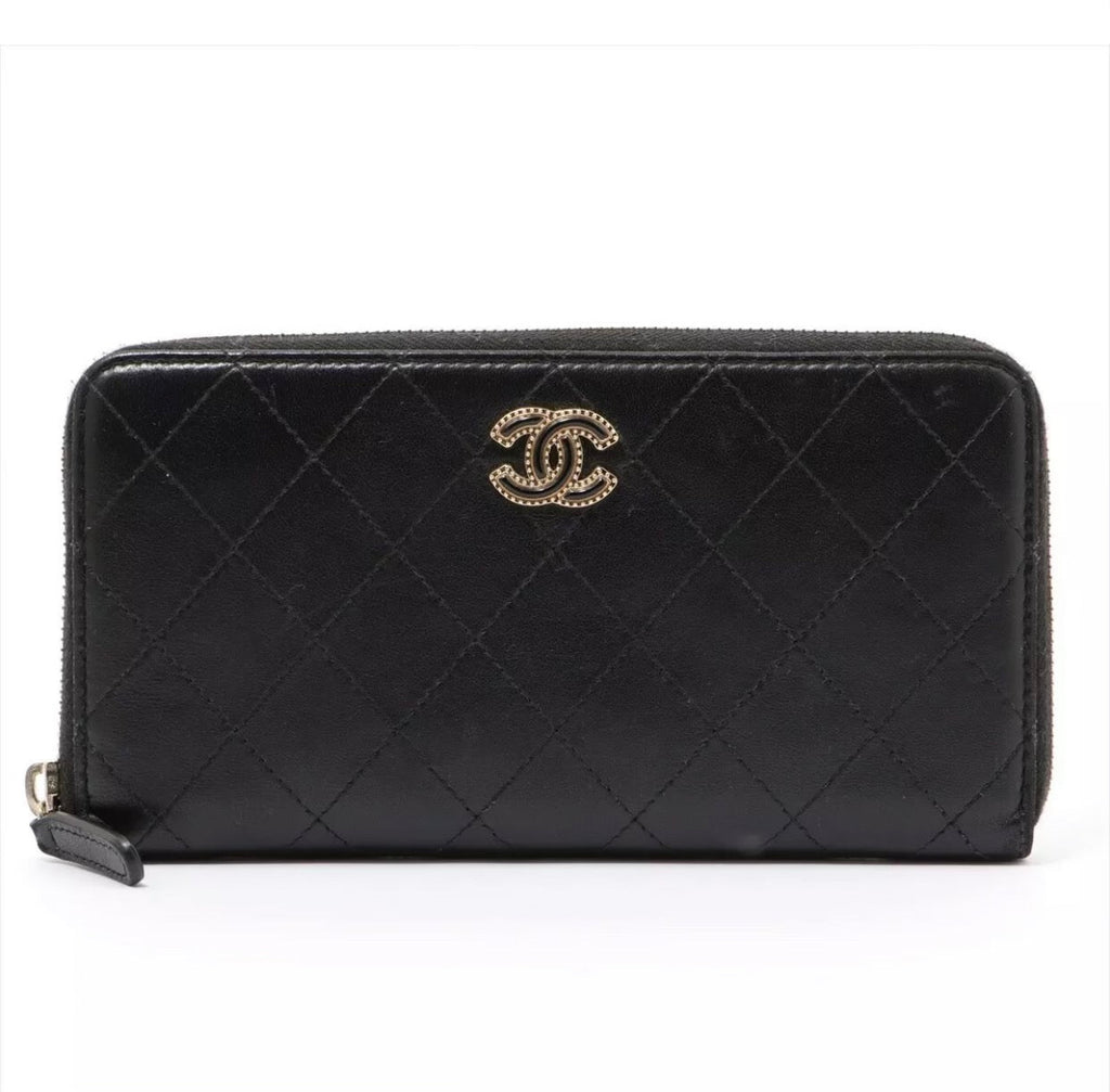 Chanel Caviar Leather Quilted Long Zippy Wallet