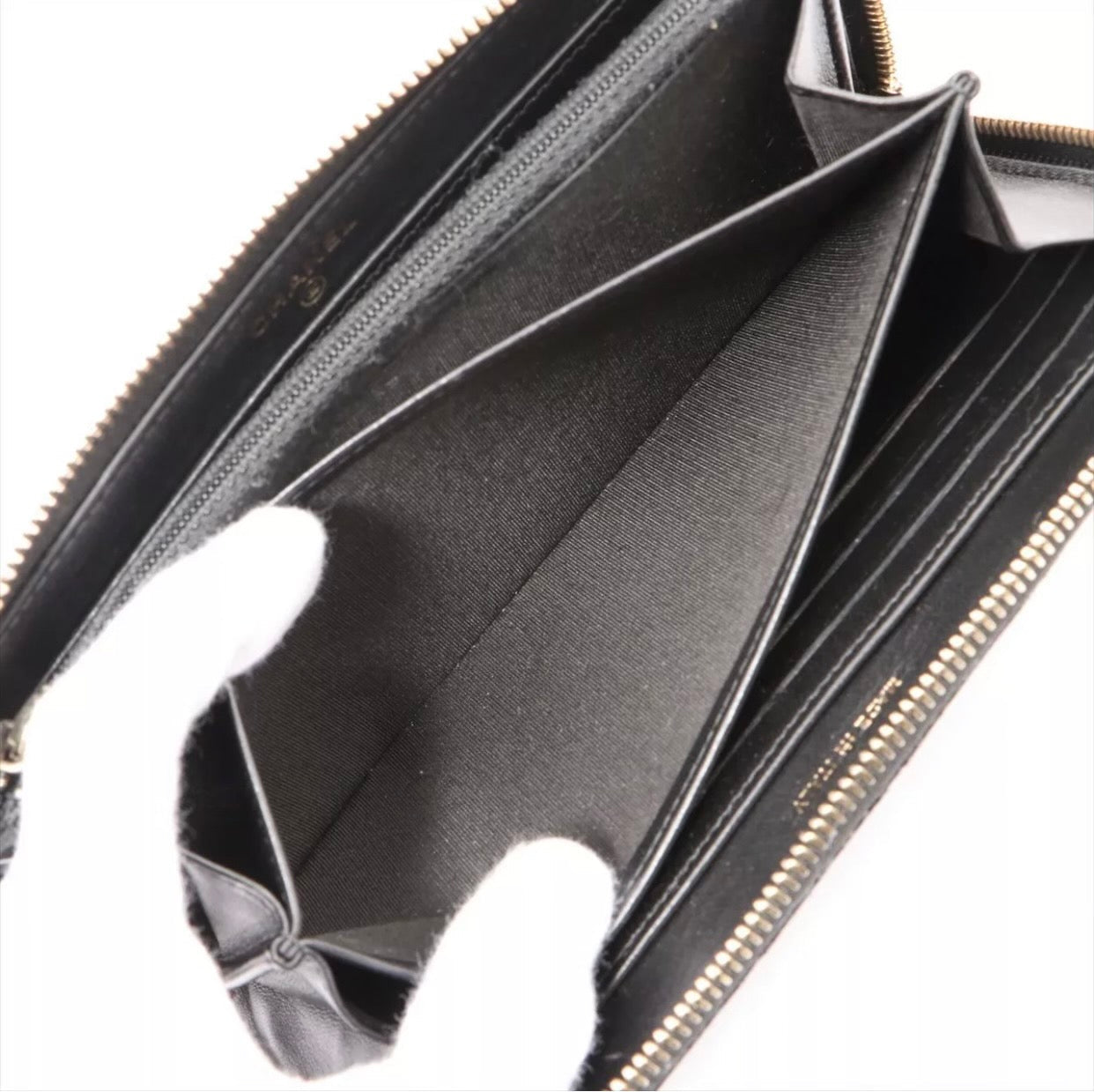 Chanel Caviar Leather Quilted Long Zippy Wallet