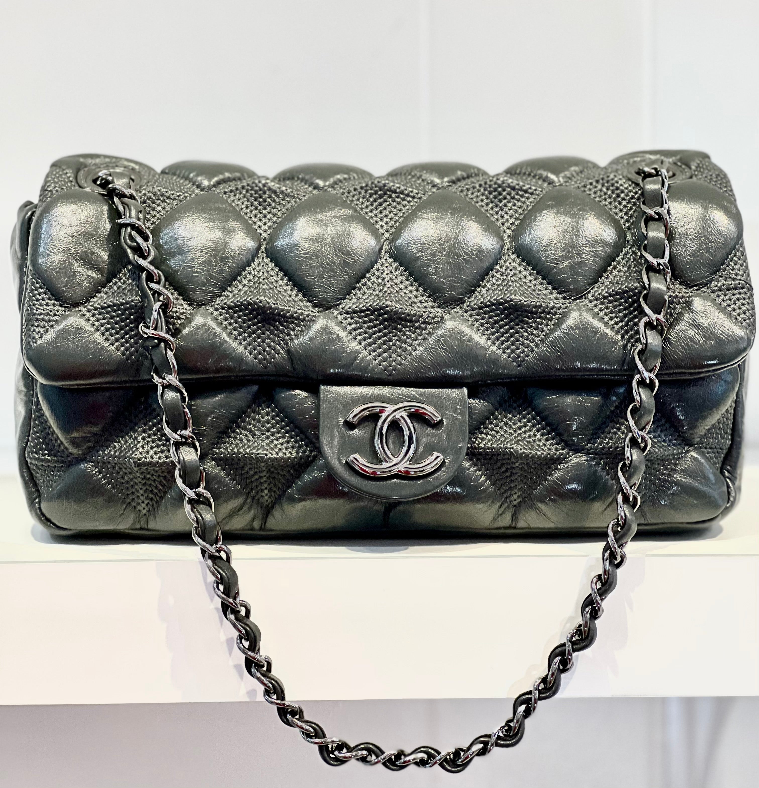CHANEL Bubble Flap Lambskin Bag