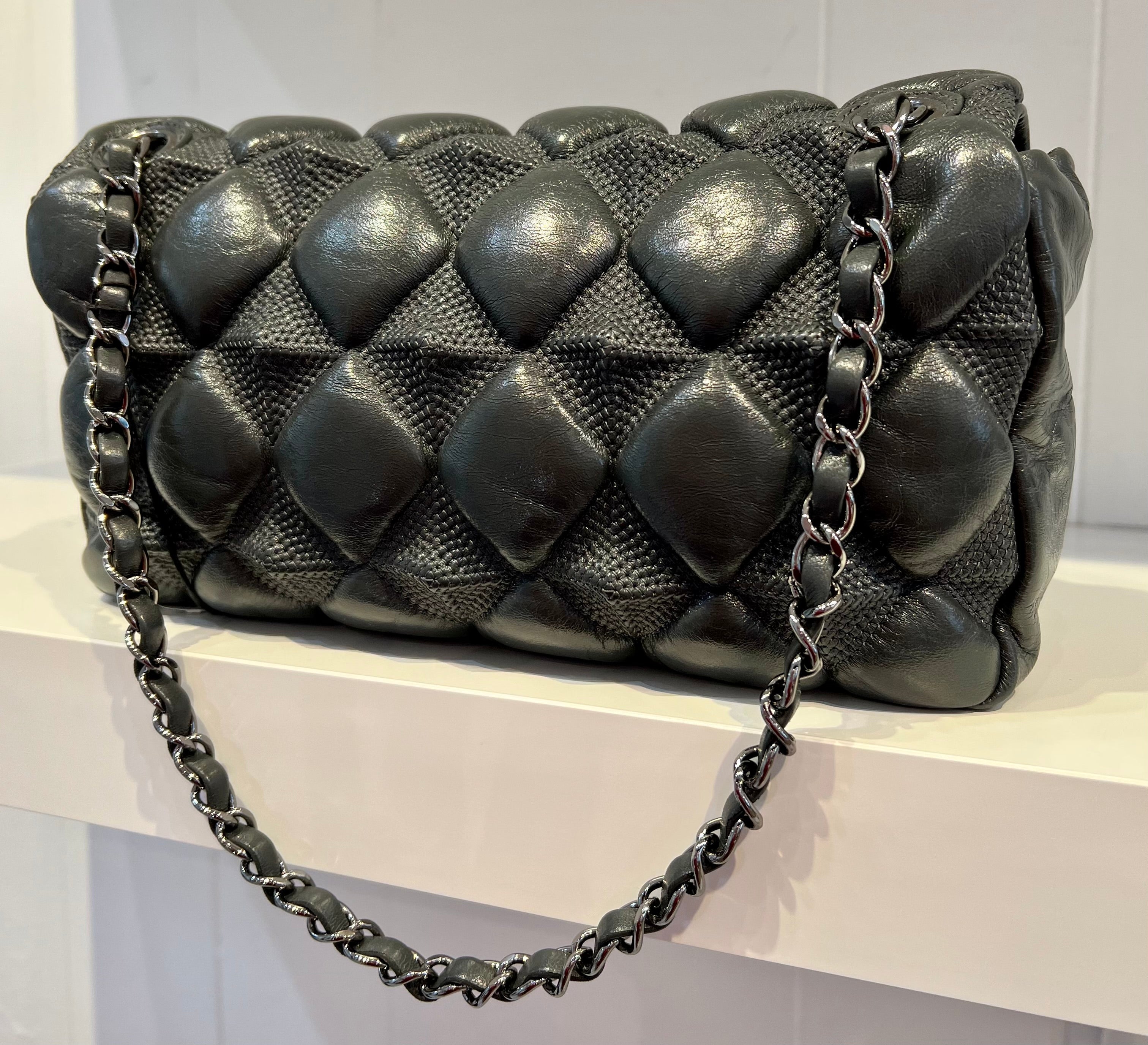 CHANEL Bubble Flap Lambskin Bag
