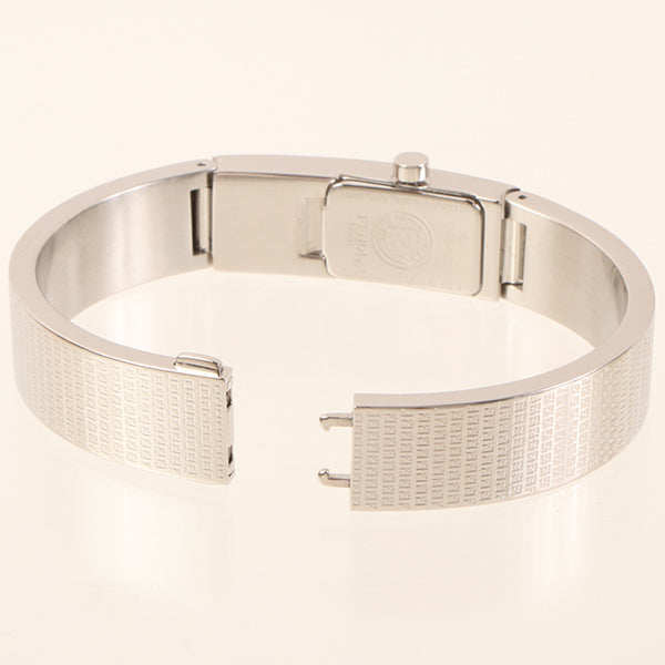FENDI Rectangular Face Logo Bangle Watch Silver