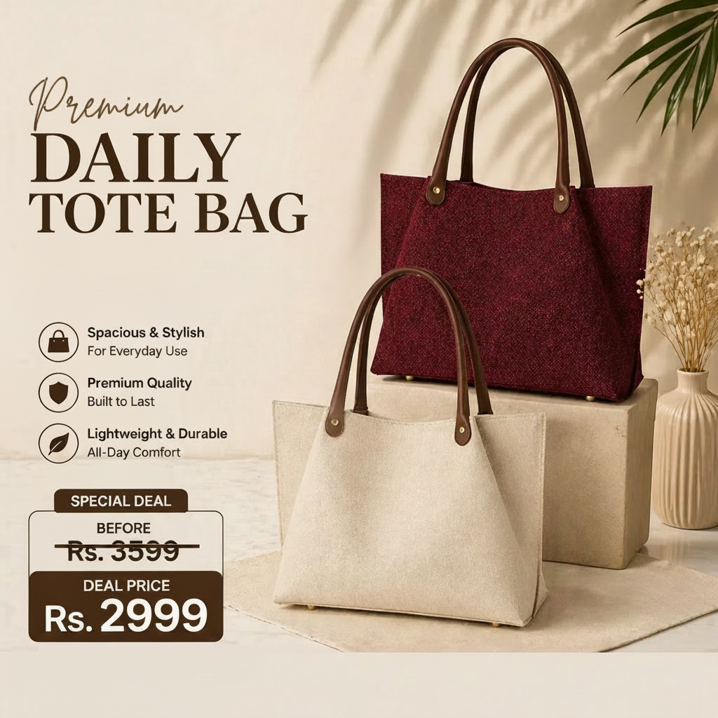 Premium Daily Tote Bag Canvas Deal