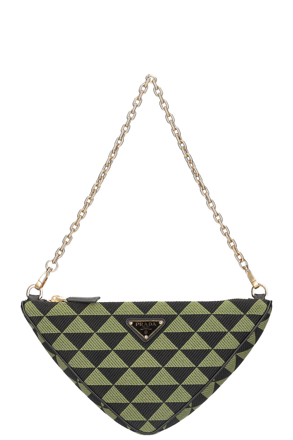 PRADA Double Triangle Bag Leather & Fabric