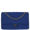 Chanel 2012-2013 Blue Cotton 2.55 Classic Flap Shoulder Bag