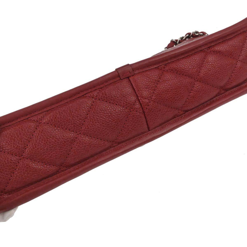 Chanel 2012-2013 Red Caviar Skin French Riviera Shoulder Bag