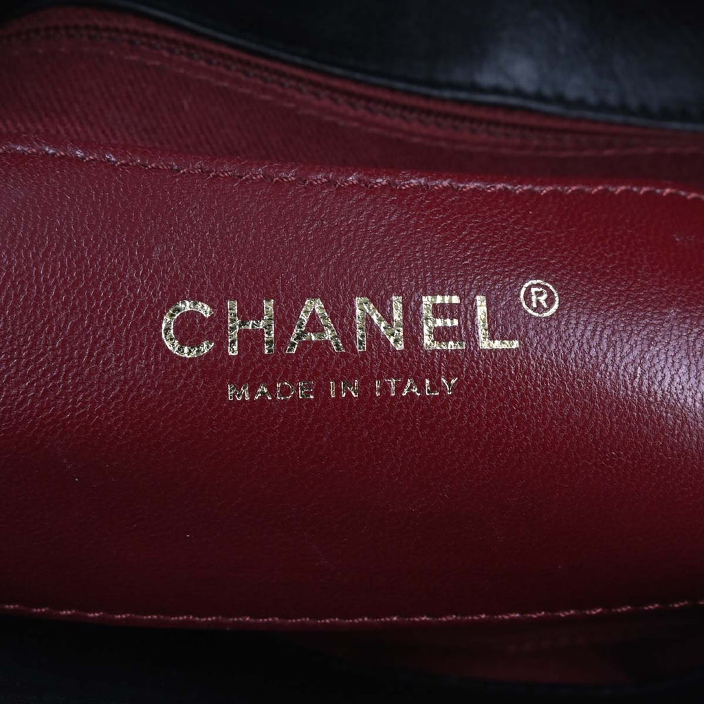 Chanel 2012 Black Calfskin Large Mademoiselle Bowling Bag