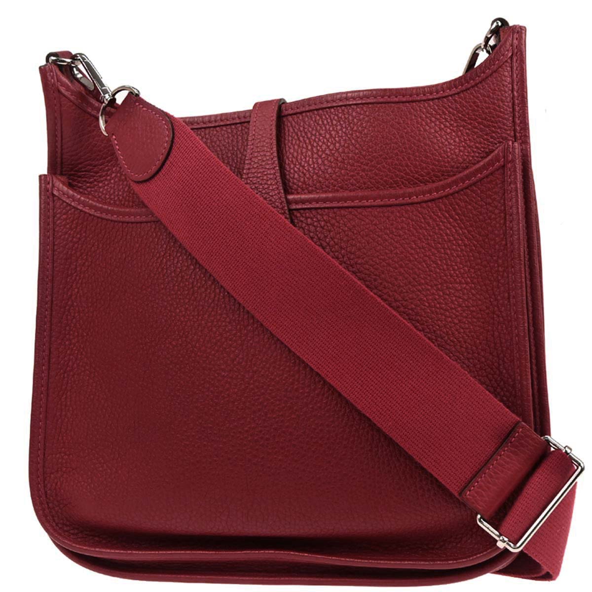 Hermes Rouge Garance Taurillon Clemence Evelyne 3 29 PM Shoulder Bag