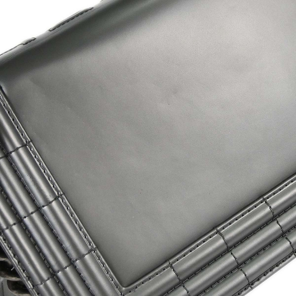 Boy Chanel 2012 Gray Patent Leather Medium Shoulder Bag