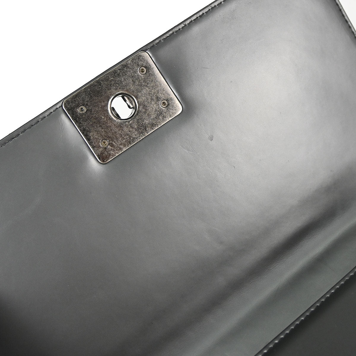 Boy Chanel 2012 Gray Patent Leather Medium Shoulder Bag