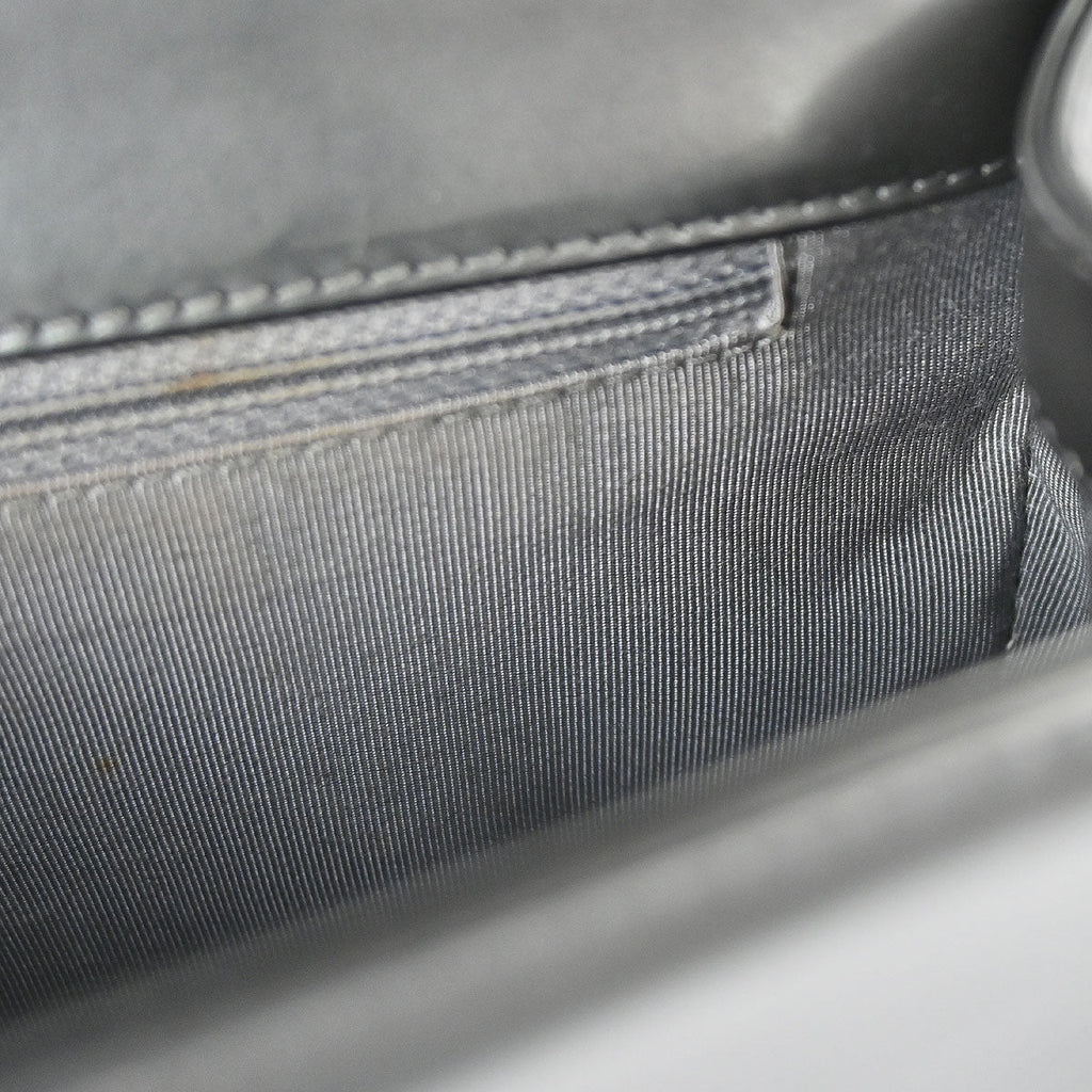 Boy Chanel 2012 Gray Patent Leather Medium Shoulder Bag