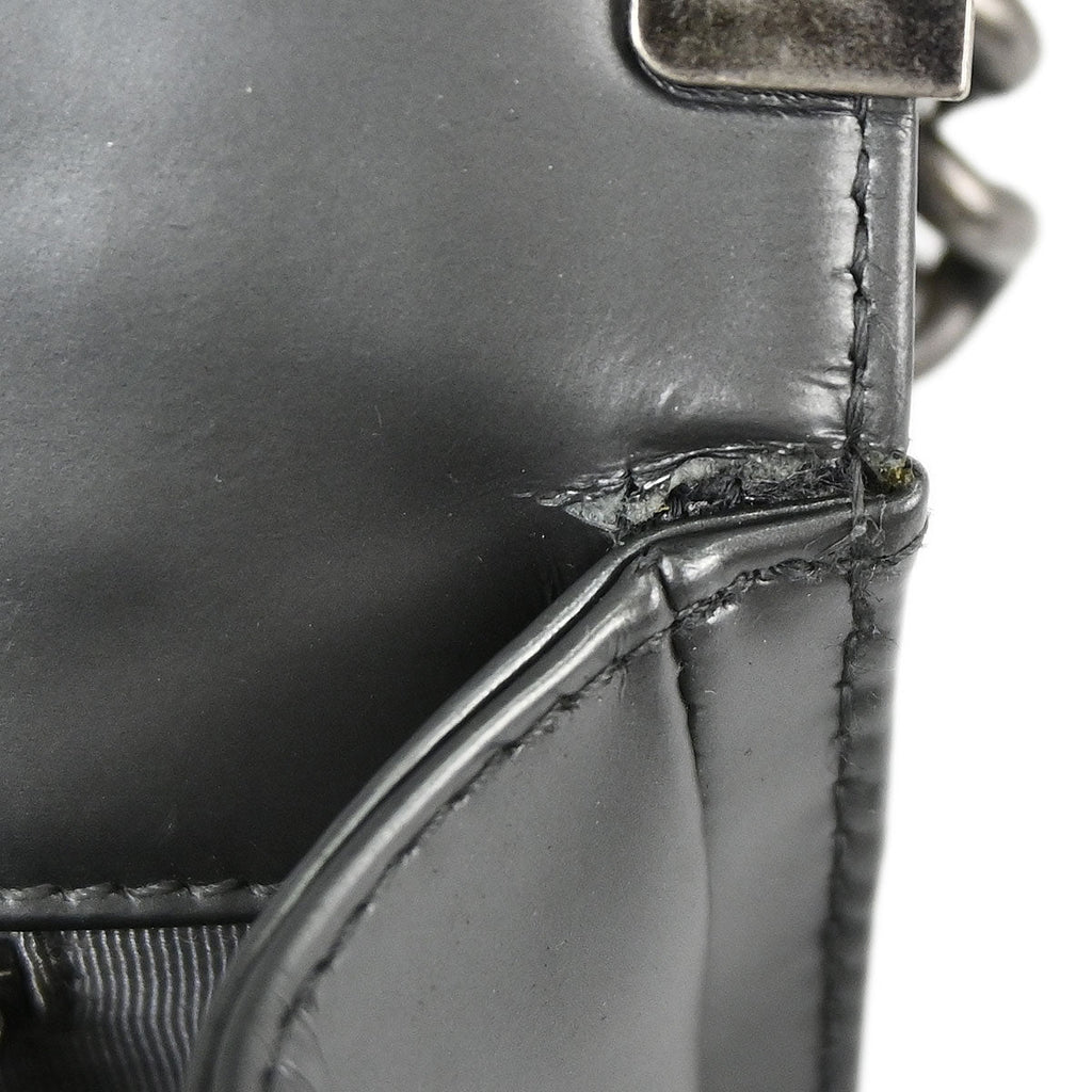 Boy Chanel 2012 Gray Patent Leather Medium Shoulder Bag