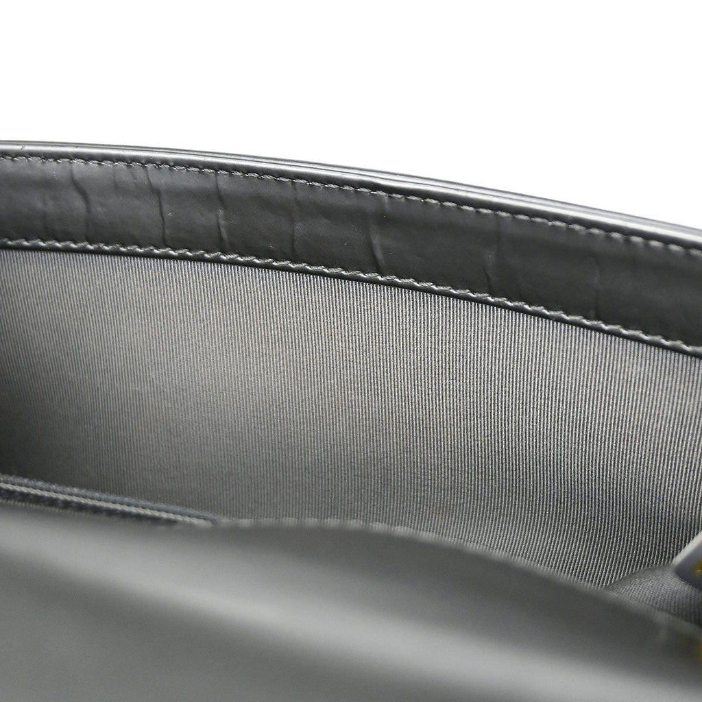 Boy Chanel 2012 Gray Patent Leather Medium Shoulder Bag