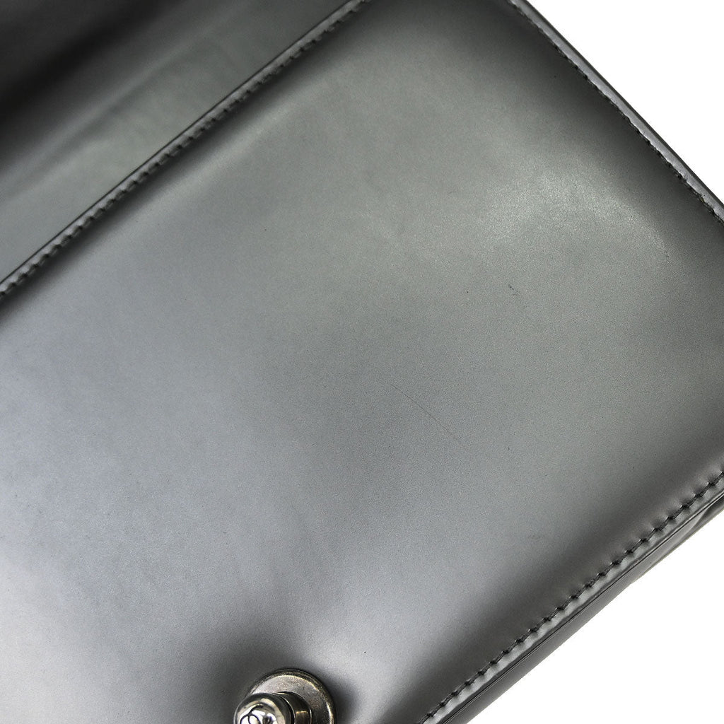 Boy Chanel 2012 Gray Patent Leather Medium Shoulder Bag