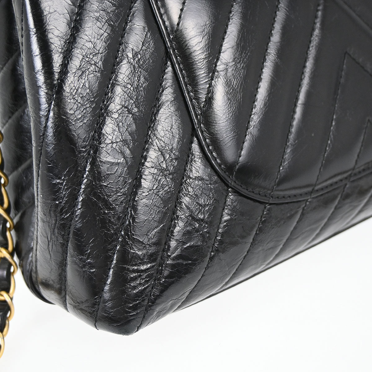 Chanel 2018 Black Calfskin Chevron Coco Handle 2way Shoulder Handbag